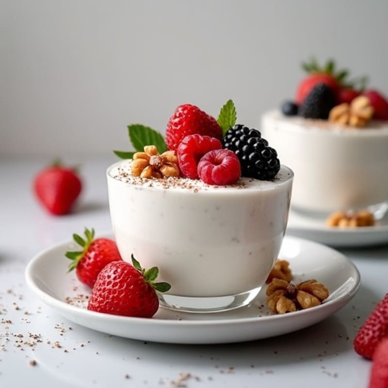 Creamy Greek Yogurt Protein Pudding with Mixed Berries