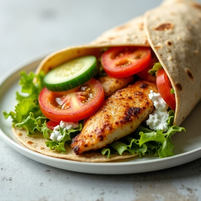 Crispy Grilled Chicken and Fresh Veggie Wrap