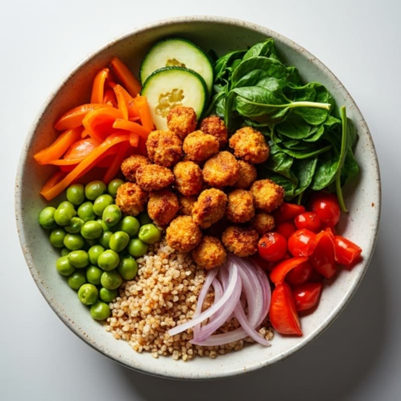 Crispy Chickpea and Roasted Vegetable Buddha Bowl
