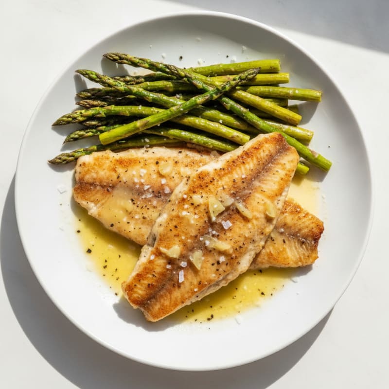 Seared Tilapia with Roasted Asparagus
