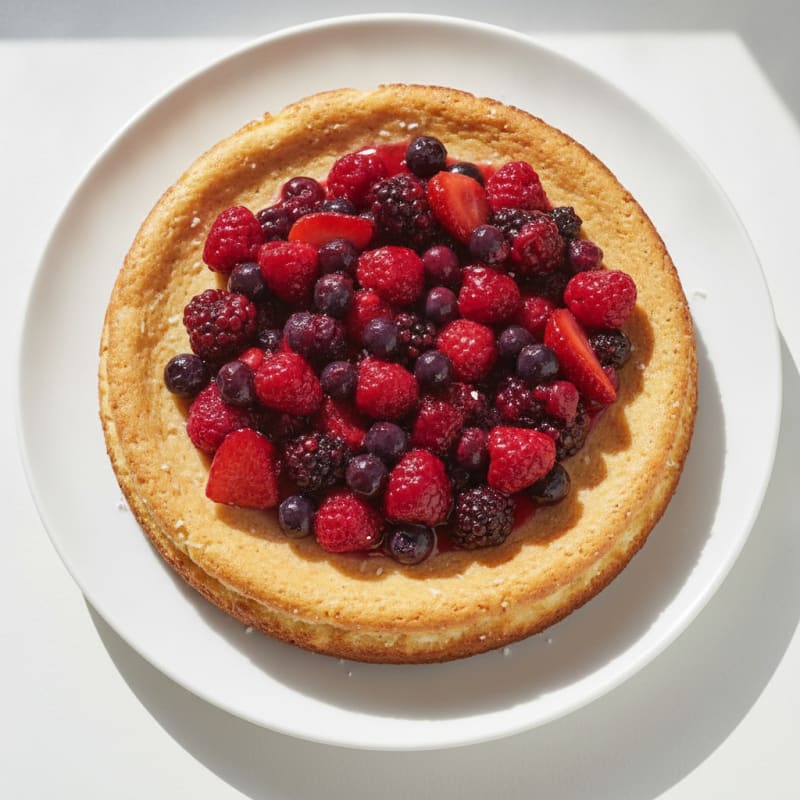 Cottage Cheese Protein Cheesecake with Mixed Berries