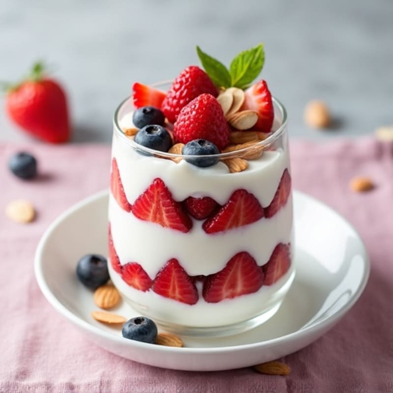 Vanilla Greek Yogurt Protein Parfait with Mixed Berries