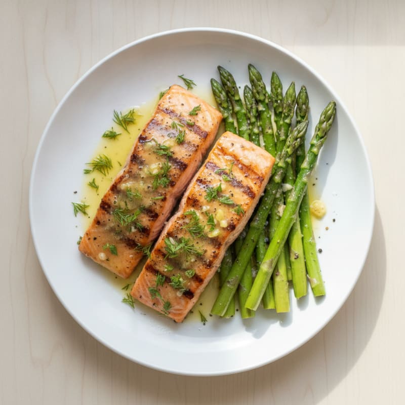Lemon Herb Grilled Salmon with Asparagus