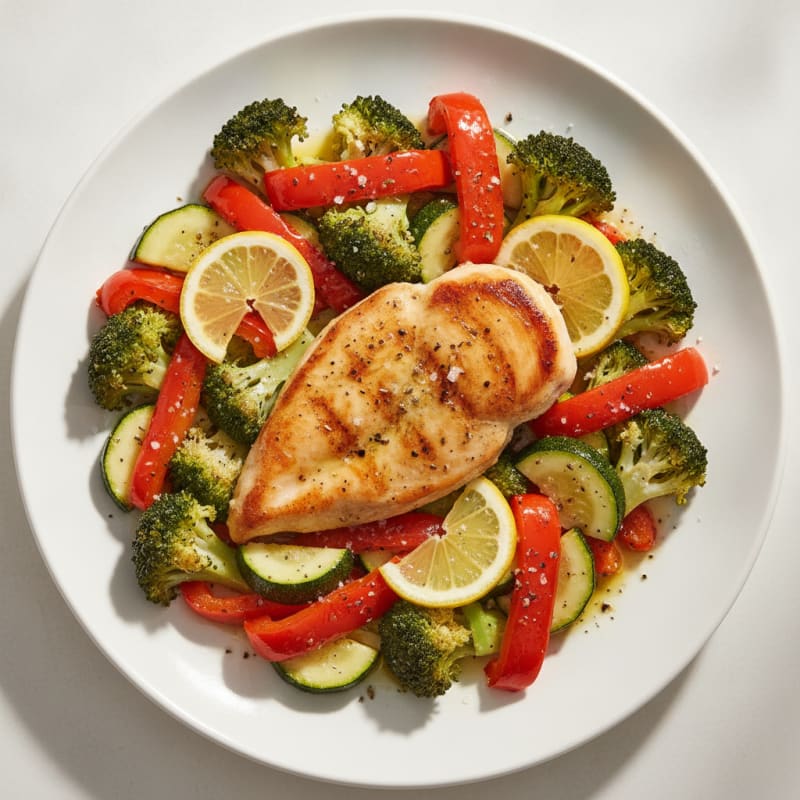 Pan-Seared Chicken with Roasted Vegetables
