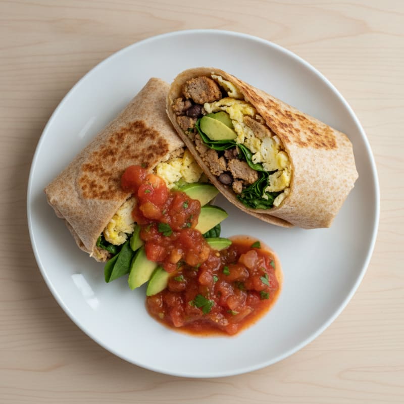 Loaded Breakfast Burrito with Salsa