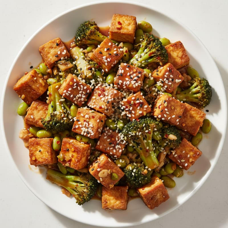 Sesame Tofu and Broccoli Stir-Fry