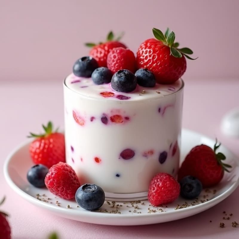 Silky Greek Yogurt Protein Pudding with Berries
