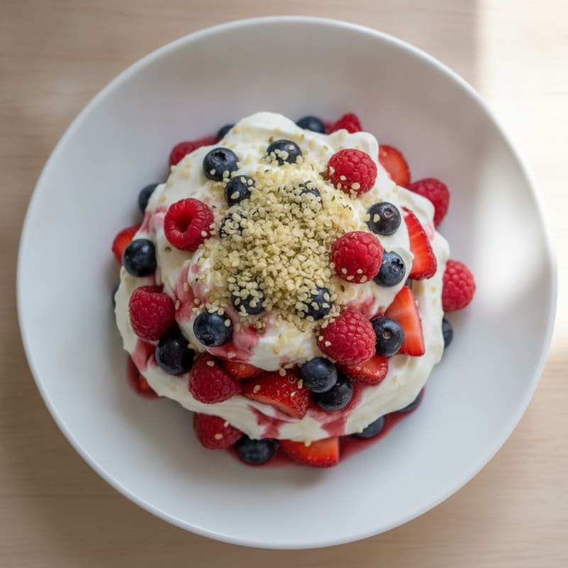 Greek Yogurt Protein Parfait with Mixed Berries