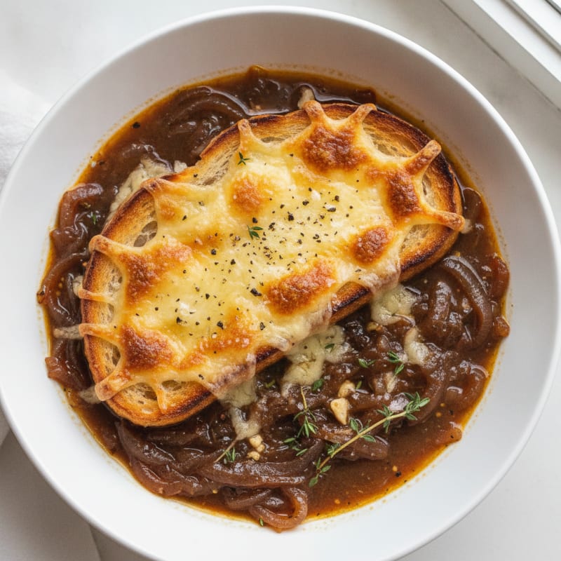 Caramelized Onion and Gruyere Soup