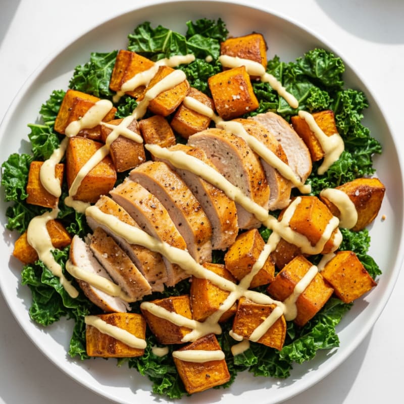 Roasted Sweet Potato and Kale Bowl
