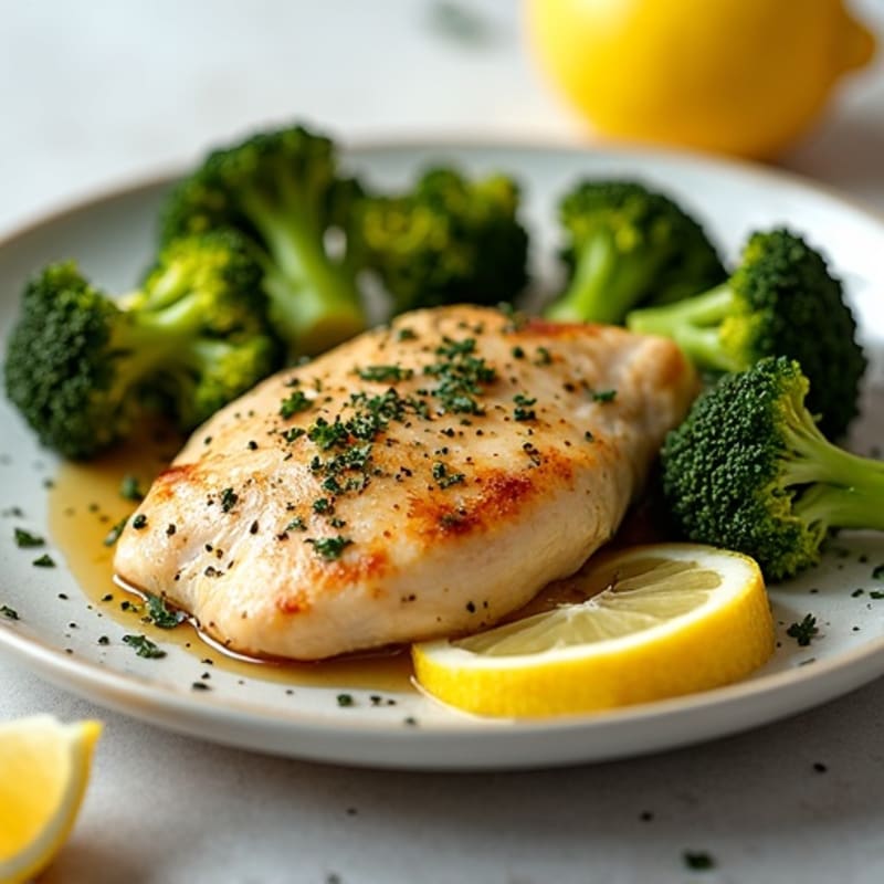 Lemon Herb Roasted Chicken with Crispy Broccoli