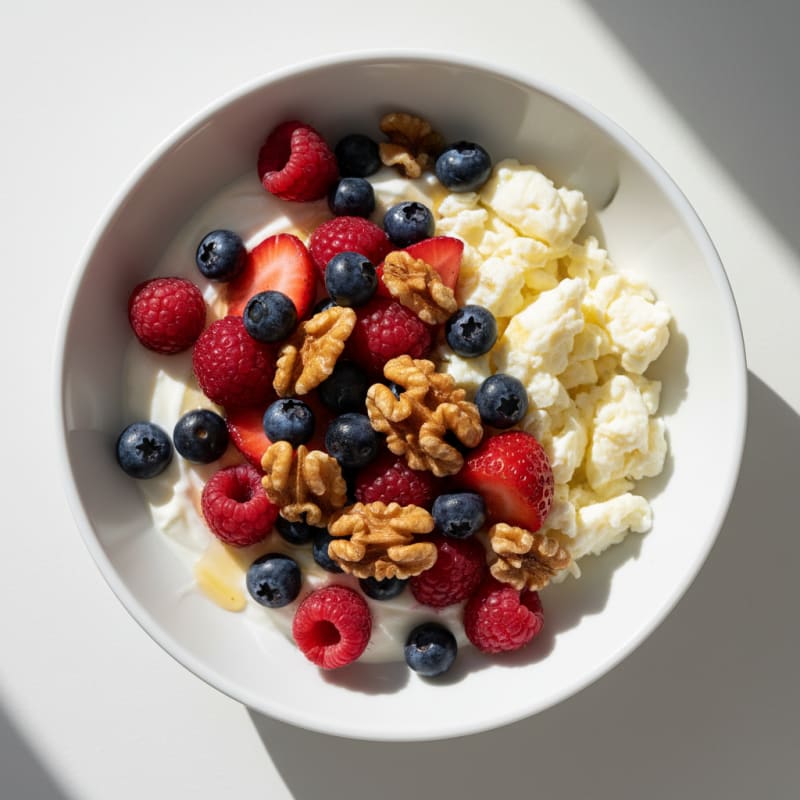 Greek Yogurt Bowl with Mixed Berries and Egg Whites