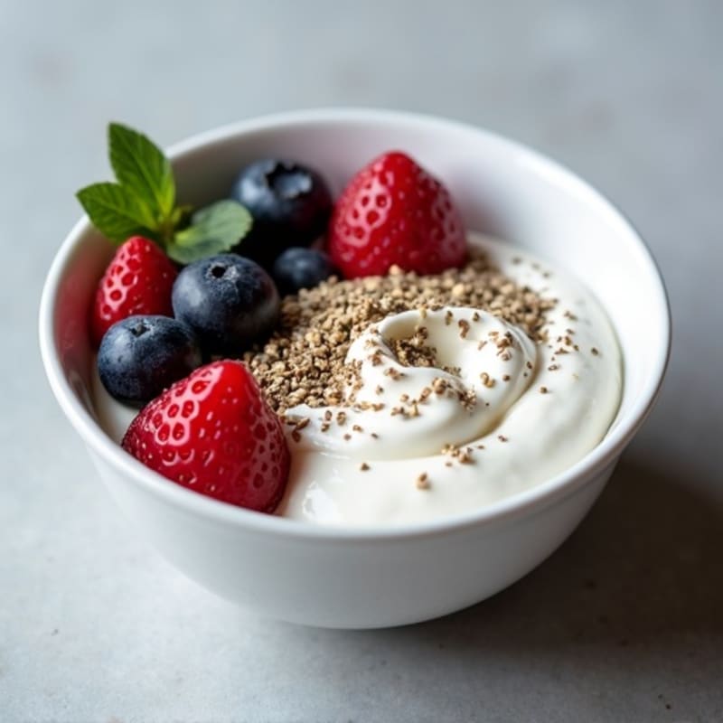 Creamy Greek Yogurt Bowl with Fresh Berries and Crunchy Seeds