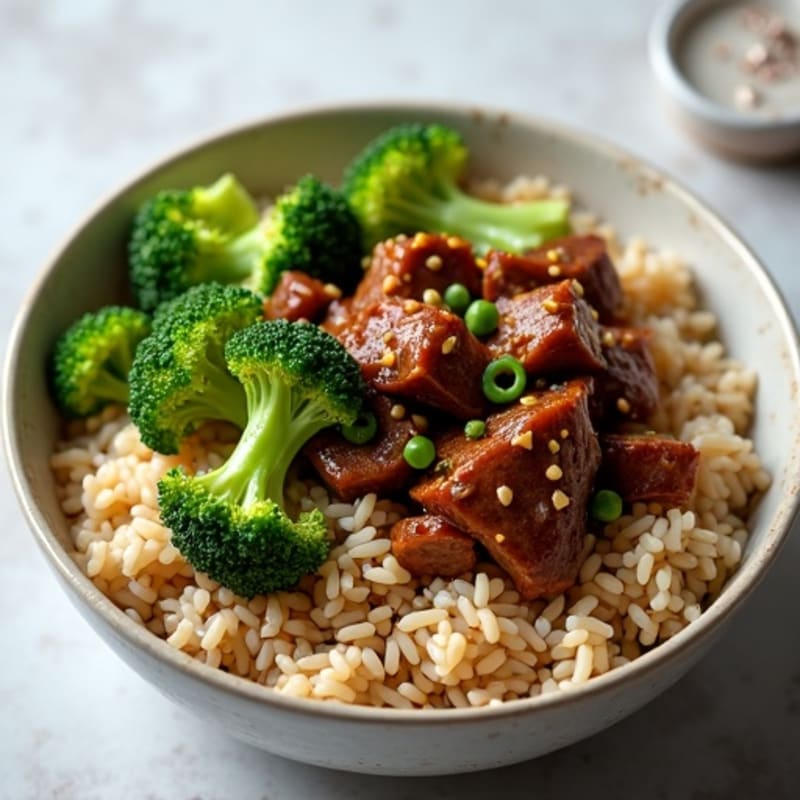 Ginger-Garlic Beef and Broccoli Rice Bowl