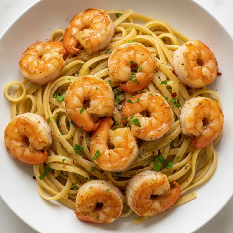 Garlic Butter Shrimp Scampi with Linguine