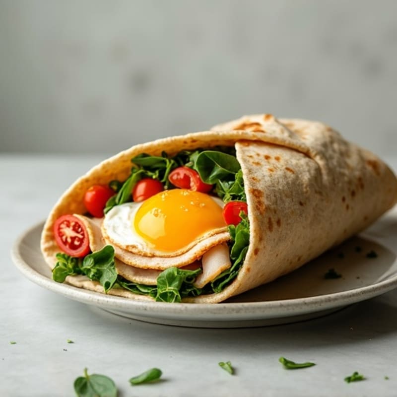 Fresh Spinach-Tomato Egg Wrap