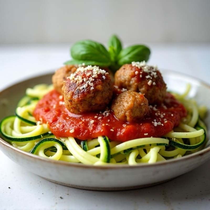 Lean Turkey Meatballs with Zucchini Noodles