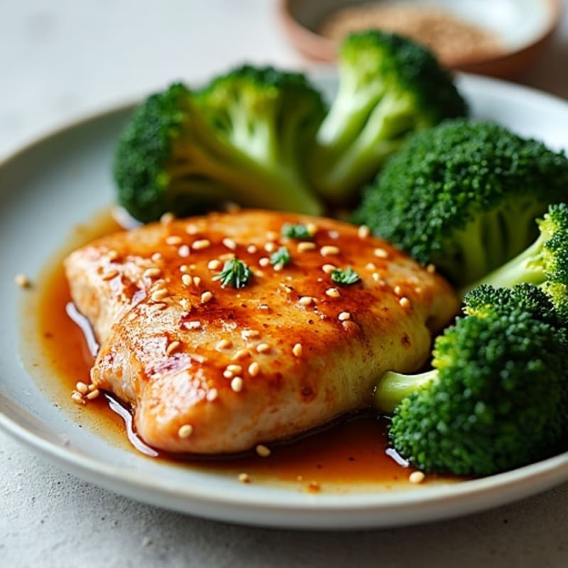 Honey-Garlic Glazed Chicken with Sesame Broccoli