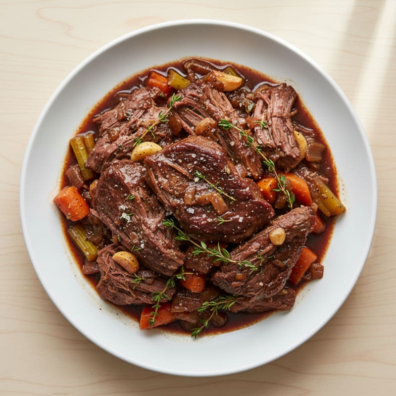 Tender Red Wine Braised Beef