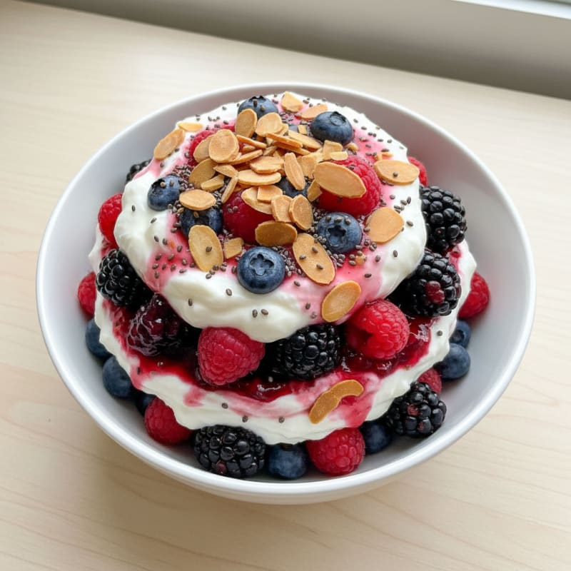 Silky Greek Yogurt and Mixed Berry Protein Parfait
