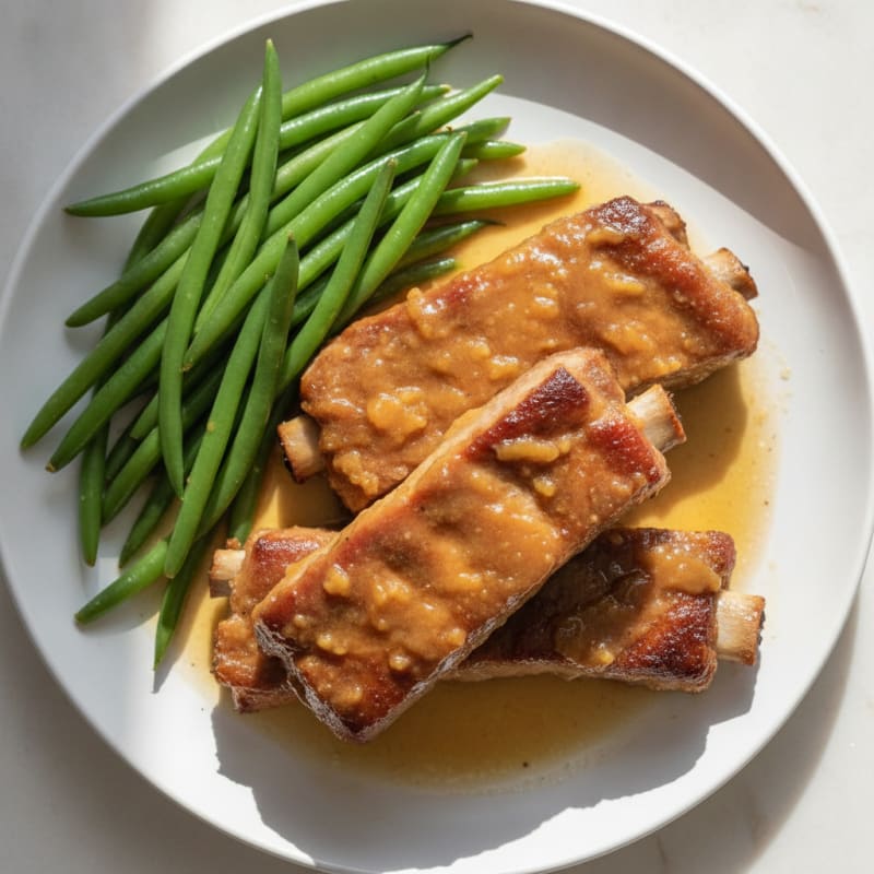 Slow-Cooked Country Ribs with Apple Glaze