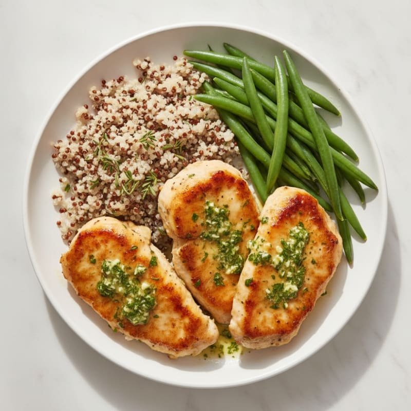 Pan-Seared Chicken Cutlets with Herb Butter