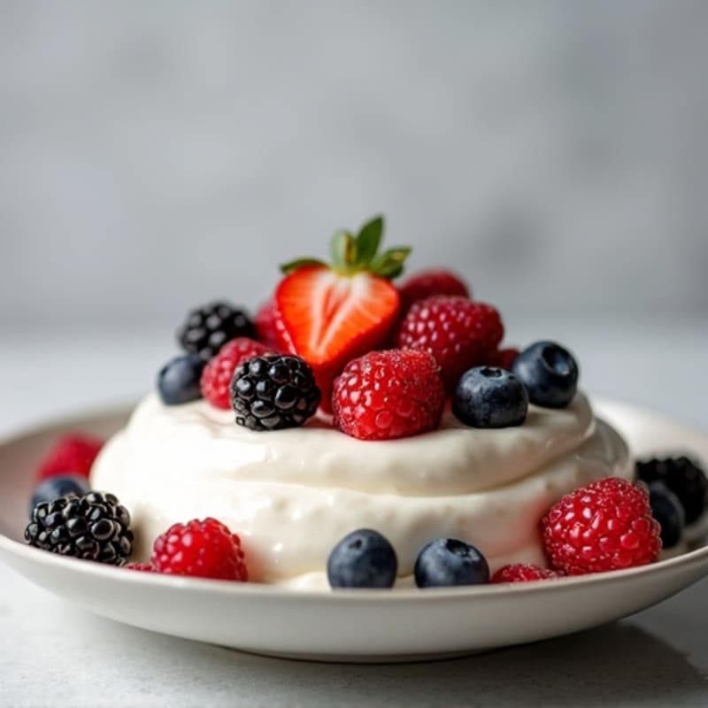 Silky Greek Yogurt Protein Pudding with Mixed Berries