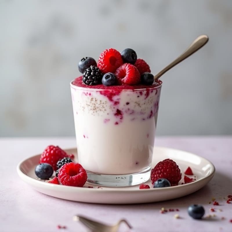 Greek Yogurt Protein Mousse with Mixed Berries