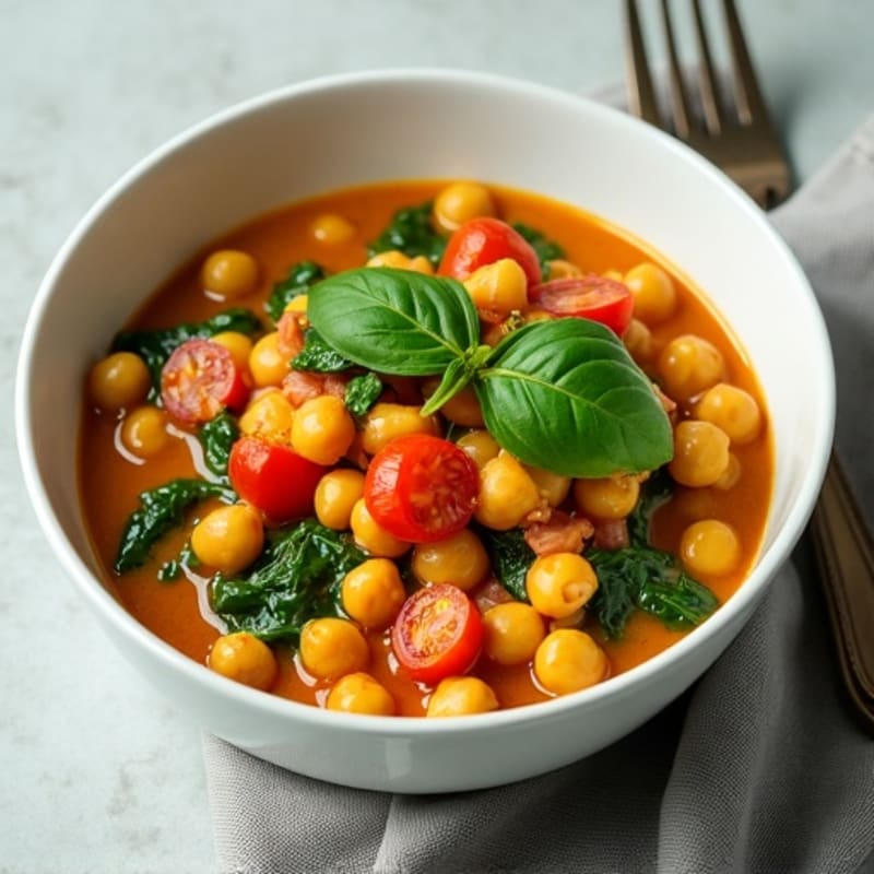 Creamy Chickpea and Fresh Spinach Curry