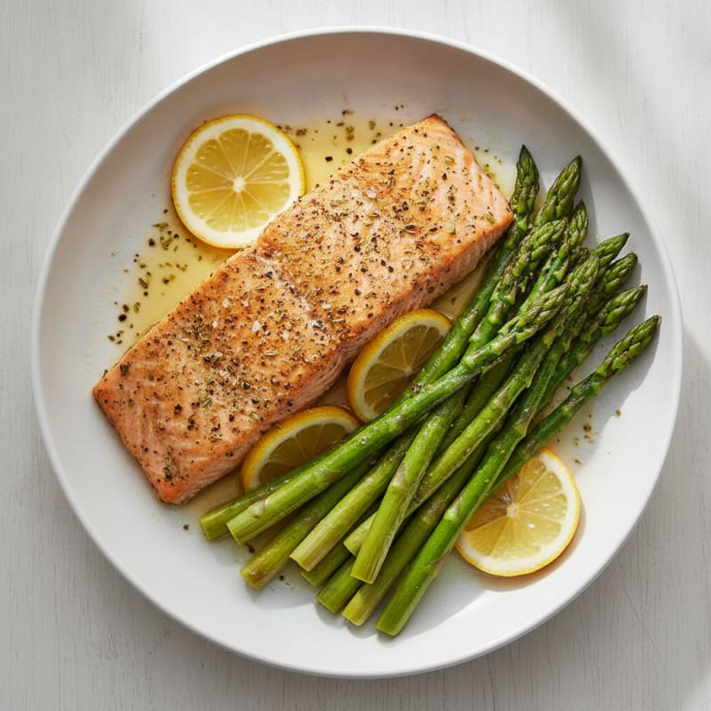 Lemon Herb Baked Salmon with Asparagus