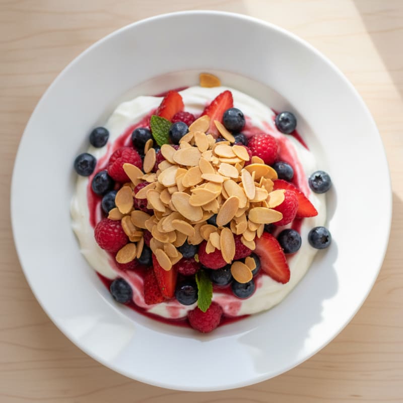 Greek Yogurt Protein Parfait with Mixed Berries