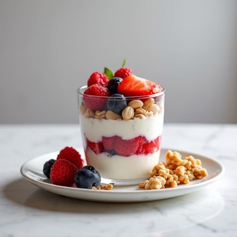 Greek Yogurt Protein Parfait with Mixed Berries