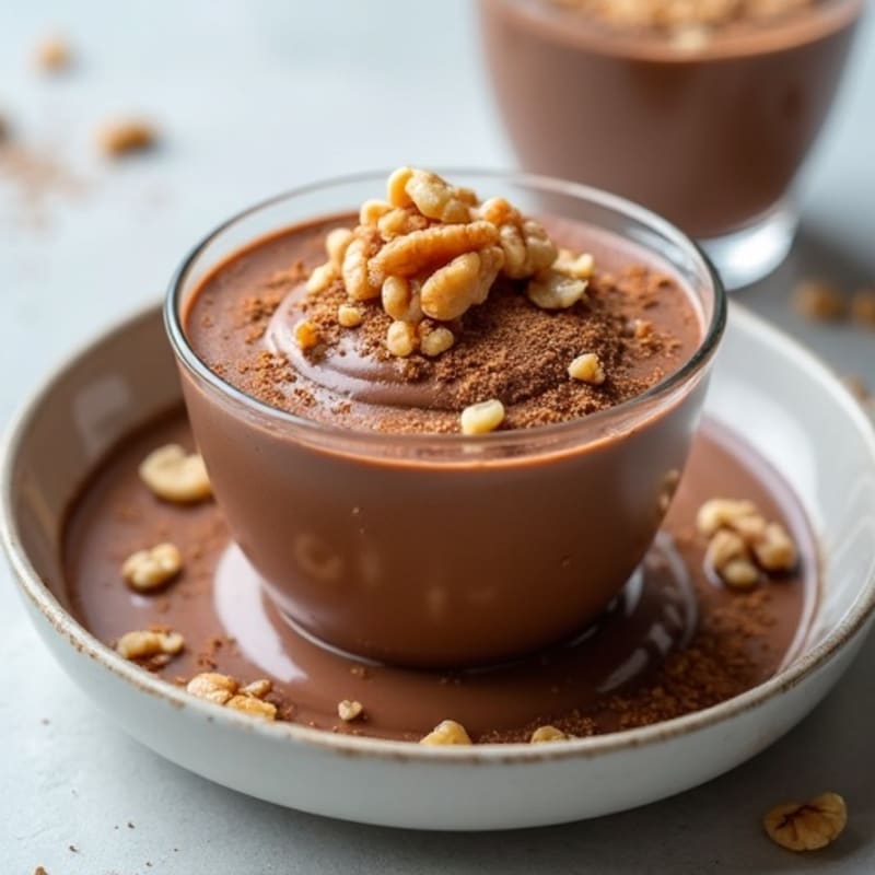 Silky Chocolate Protein Pudding with Toasted Walnuts