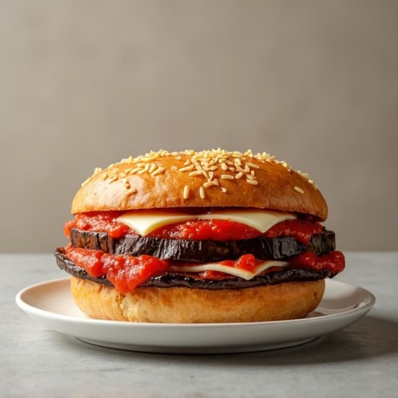 Crispy Baked Eggplant Parmesan Sandwich