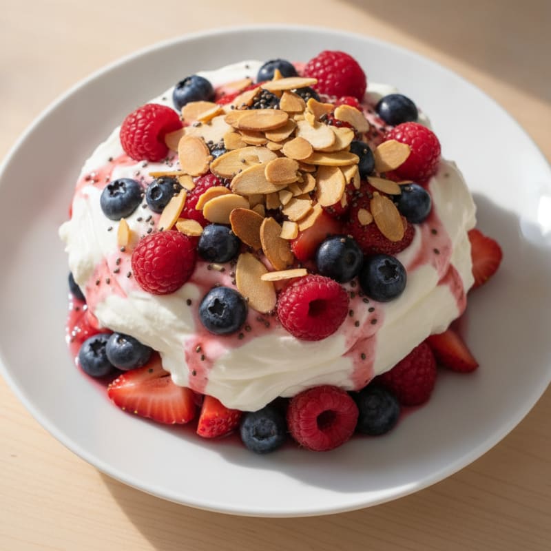 Greek Yogurt Protein Parfait with Mixed Berries