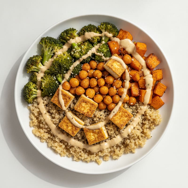 Roasted Vegetable and Chickpea Buddha Bowl