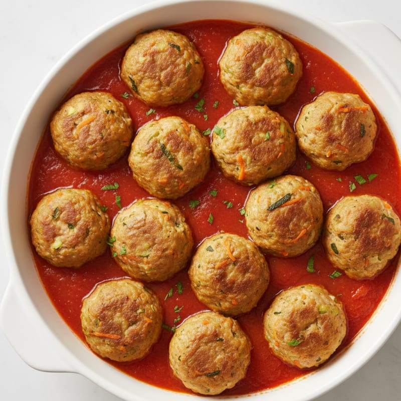 Mini Chicken Meatballs with Hidden Veggies