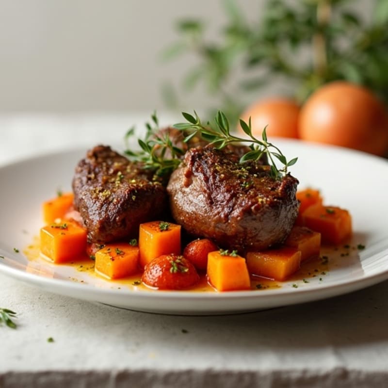Slow-Cooked Spiced Lamb with Sweet Potato and Dried Apricots