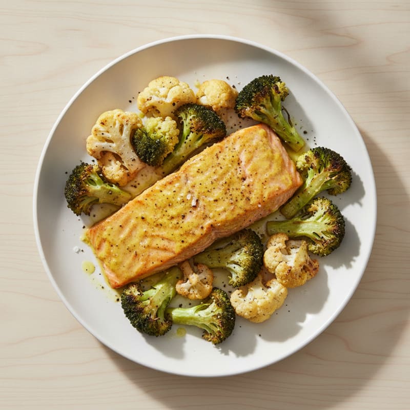 Turmeric-Ginger Salmon with Roasted Vegetables