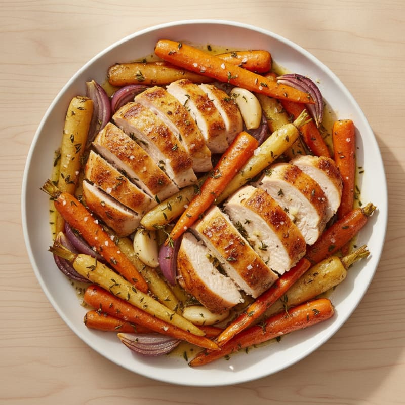 Garlic Herb Roasted Chicken with Root Vegetables