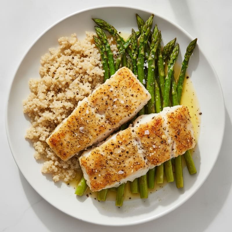 Lemon Herb Baked Cod with Asparagus