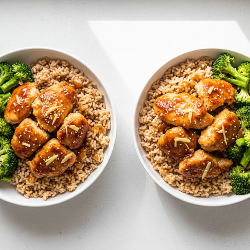 Crispy Honey-Garlic Chicken Bowls
