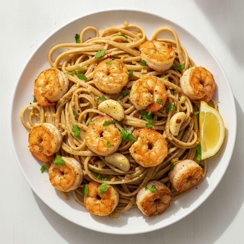 Garlic Butter Shrimp Scampi with Linguine