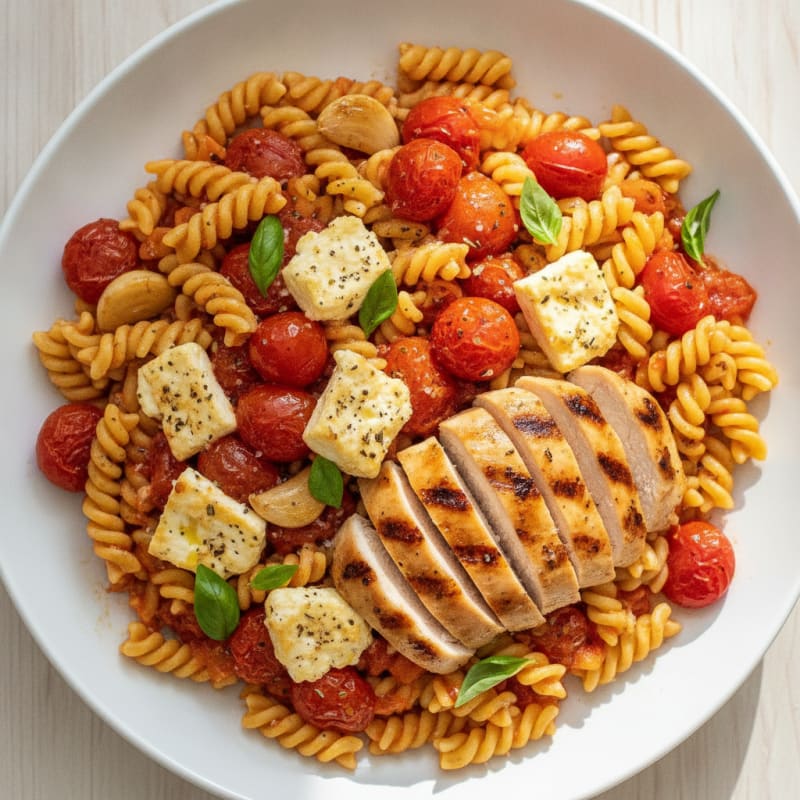 Baked Feta Pasta with Burst Tomatoes