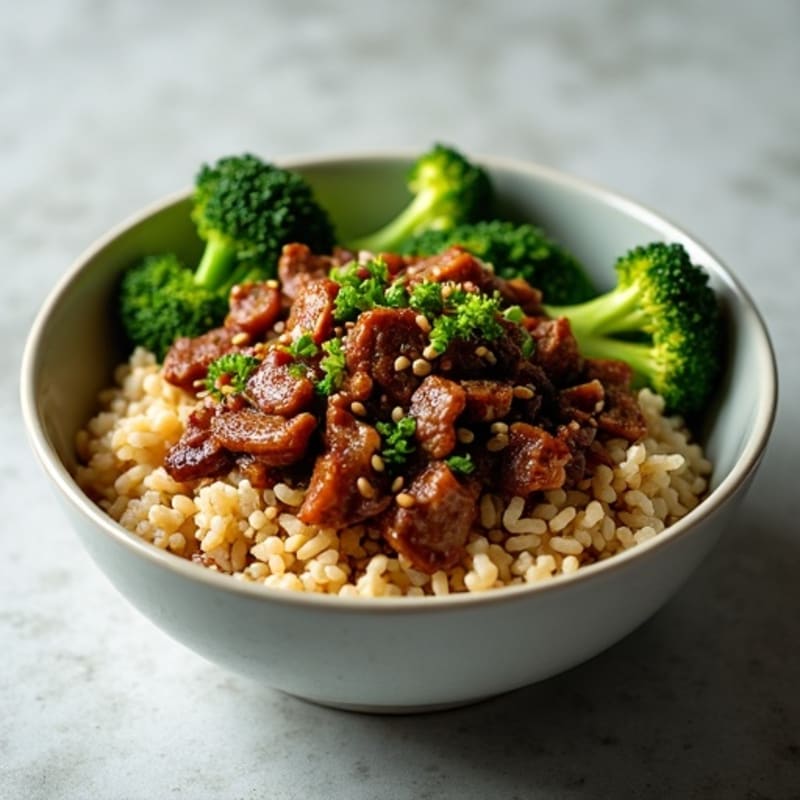 Tender Beef and Crispy Broccoli Stir-Fry Rice Bowl