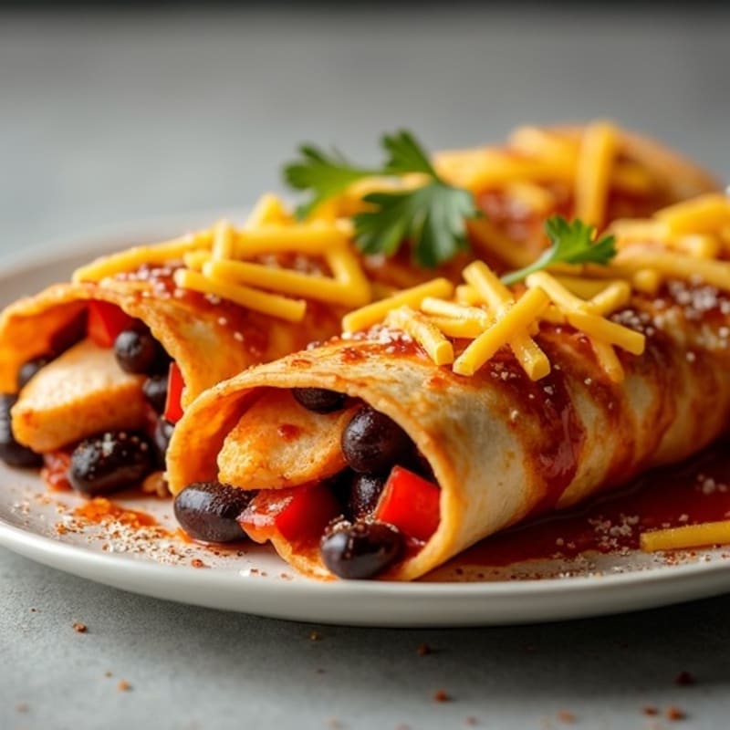 Hearty Baked Chicken and Black Bean Enchiladas
