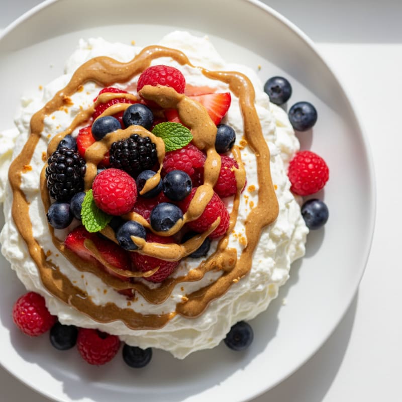Greek Yogurt Protein Mousse with Mixed Berries