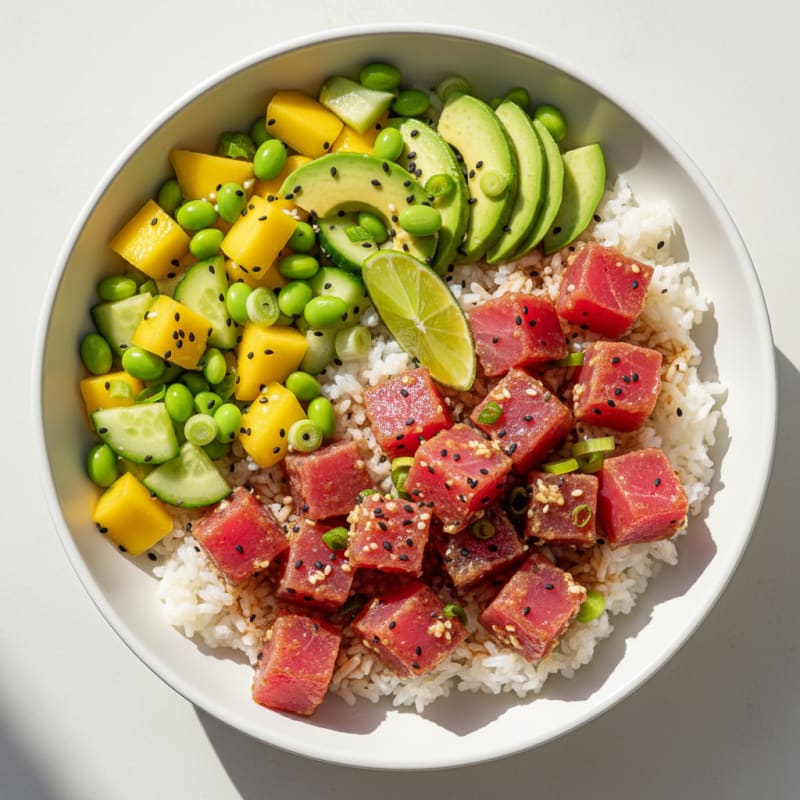 Ahi Tuna Poke Bowl with Tropical Salsa