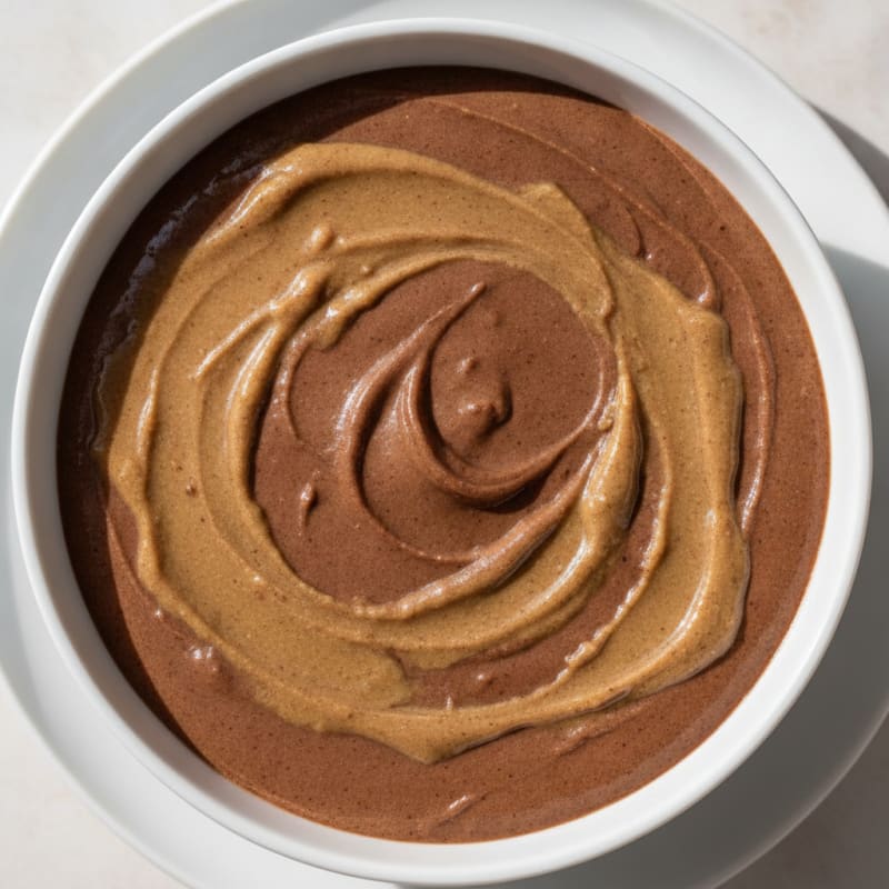 Silky Chocolate Protein Pudding with Almond Butter Swirl