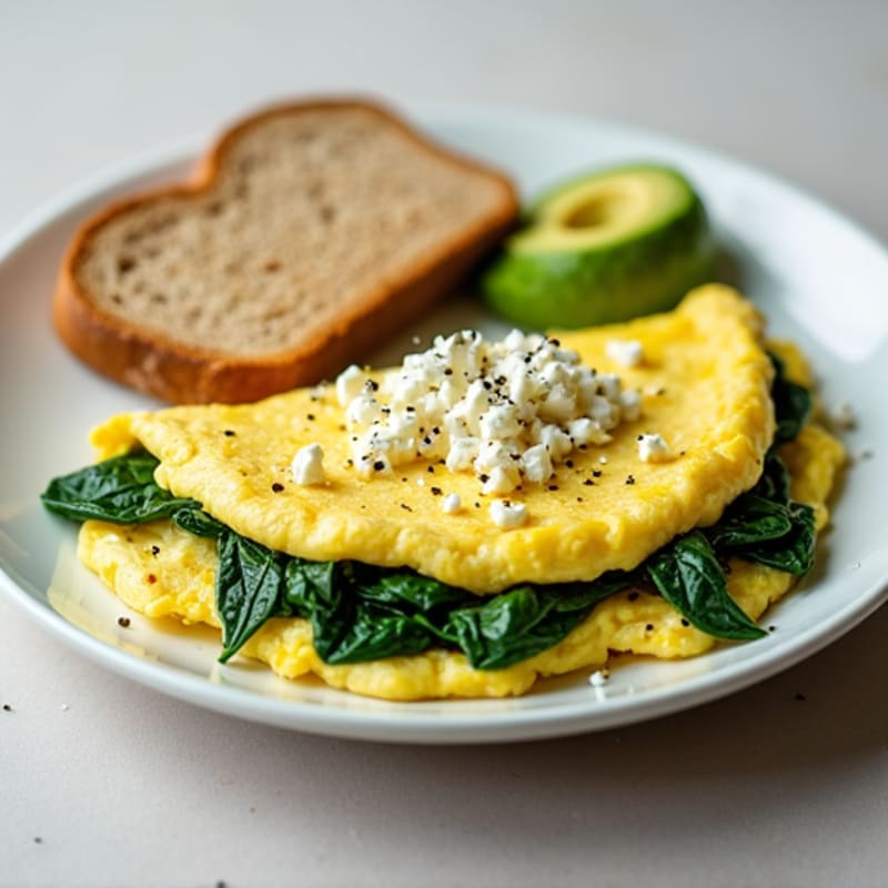 Egg White Omelet with Spinach and Feta